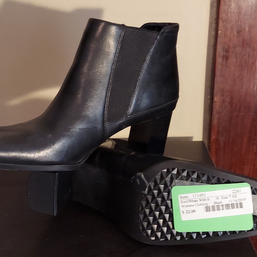 New, never worn, black booties